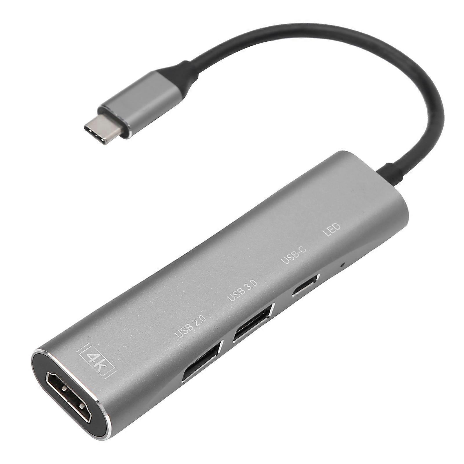 USB C Hub, Aluminum Material For Fast Data Transfer & Power Delivery, Supports HDMI Output And Audio Jack, High Speed Transmission, Plug And Play,