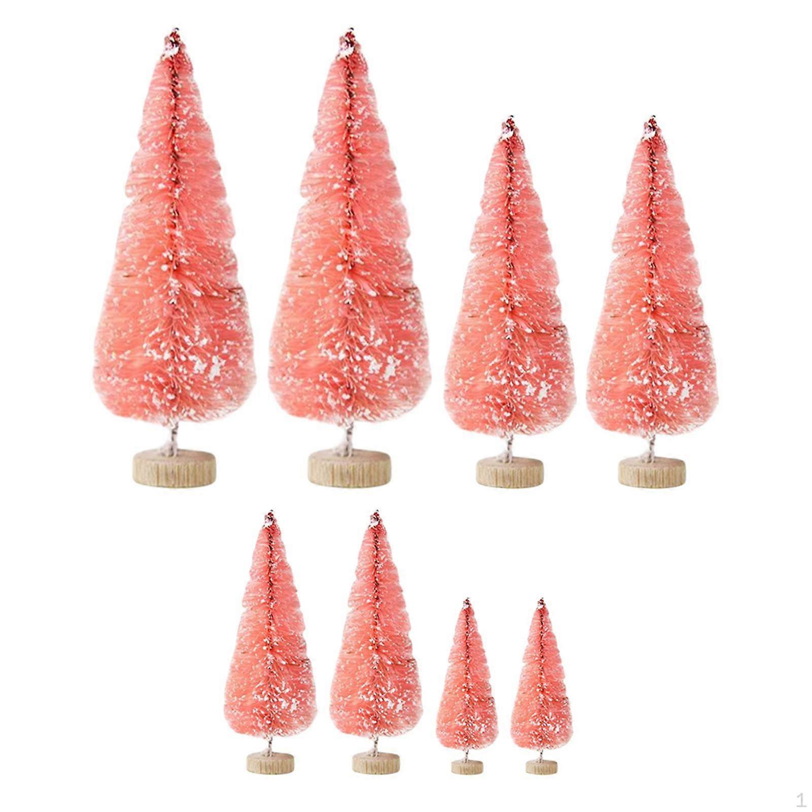 8 Pieces Desktop Miniature Pine Tree 4 Sizes Mini Artificial Christmas for Home Decor Tabletop