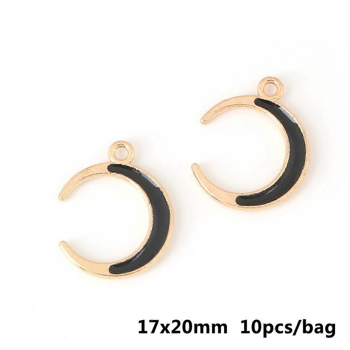 6/10 יחידות אמייל בעלי חיים ירח כוכב סרט קסמים תליון DIY מלאכת תכשיטים