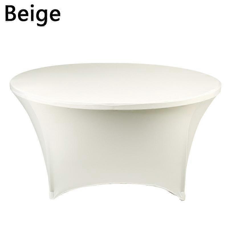 1PC Table Cover Solid Color Table Mat Round Tablecloth Elastic For Cocktail table Party Supplies