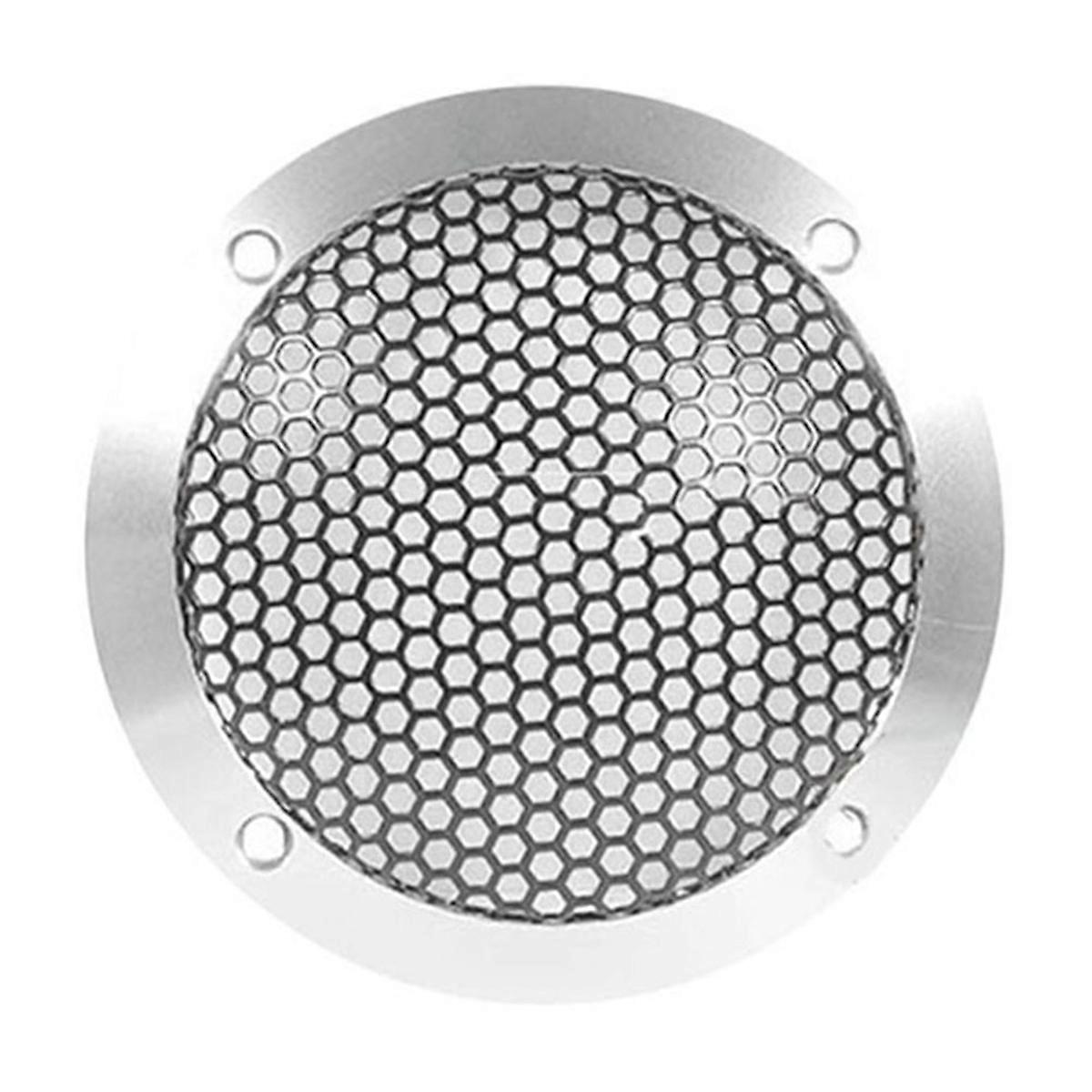 Aluminum Car Tweeter Speaker Grill Cover, 3 Inch, Full Metal Mesh Grille for Audio Enhancement Silv