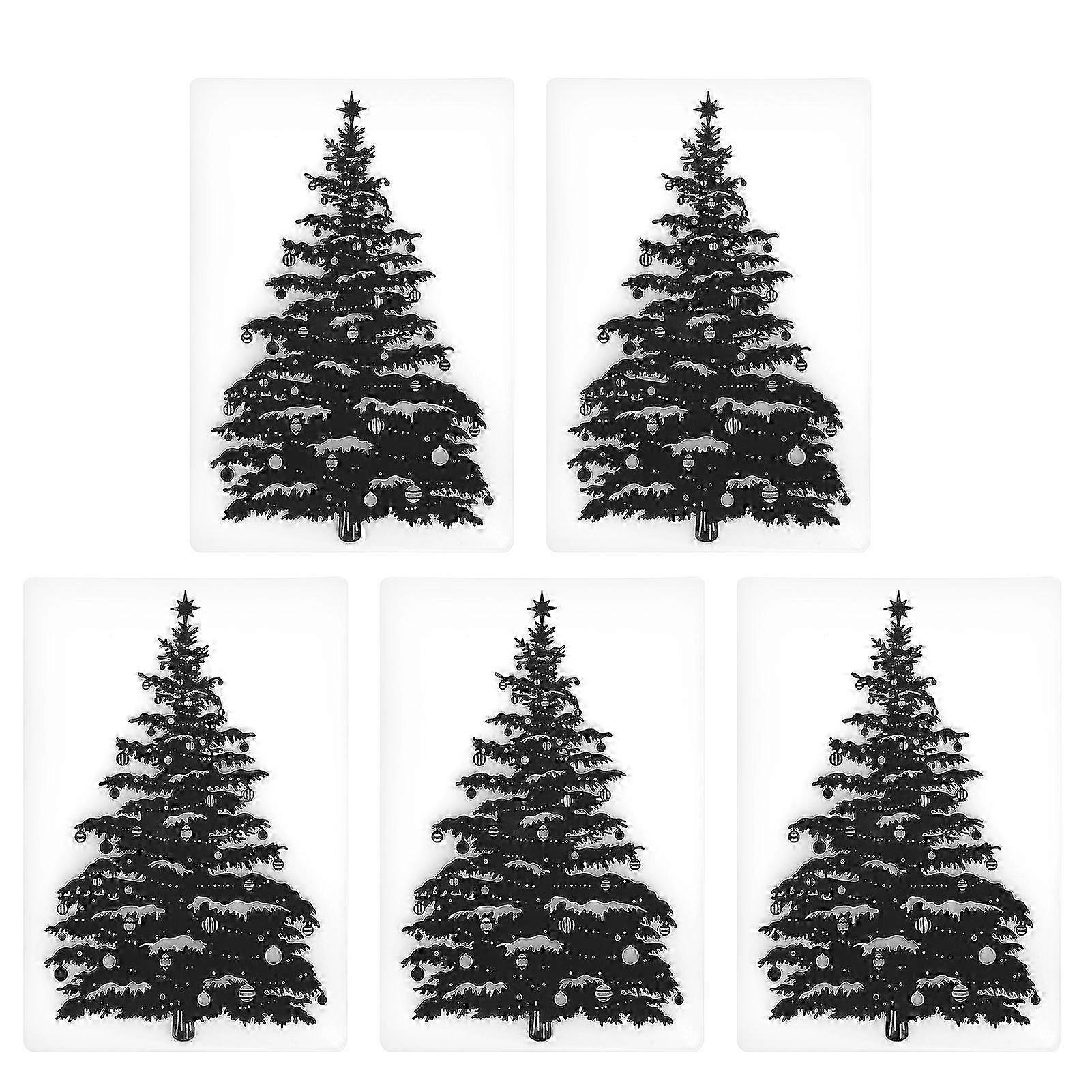 5 Set Plastic Embossing Folders DIY Card Making Scrapbooking Paper Craft Christmas Tree Pattern
