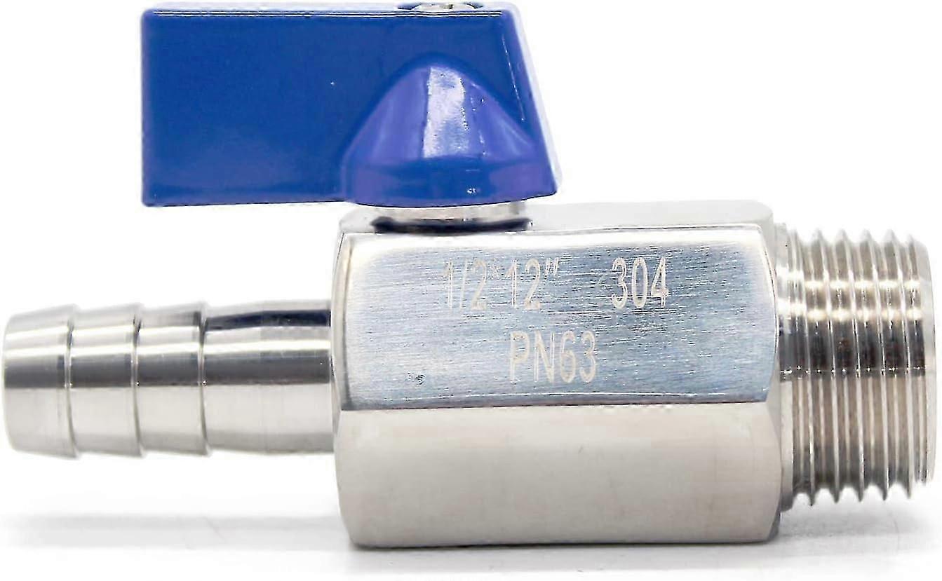 נירוסטה 304 מיני סוג כדור שסתום BSP זכר x צינור מתאם כדור שסתום זכר מתאם 1/2 "x12mm