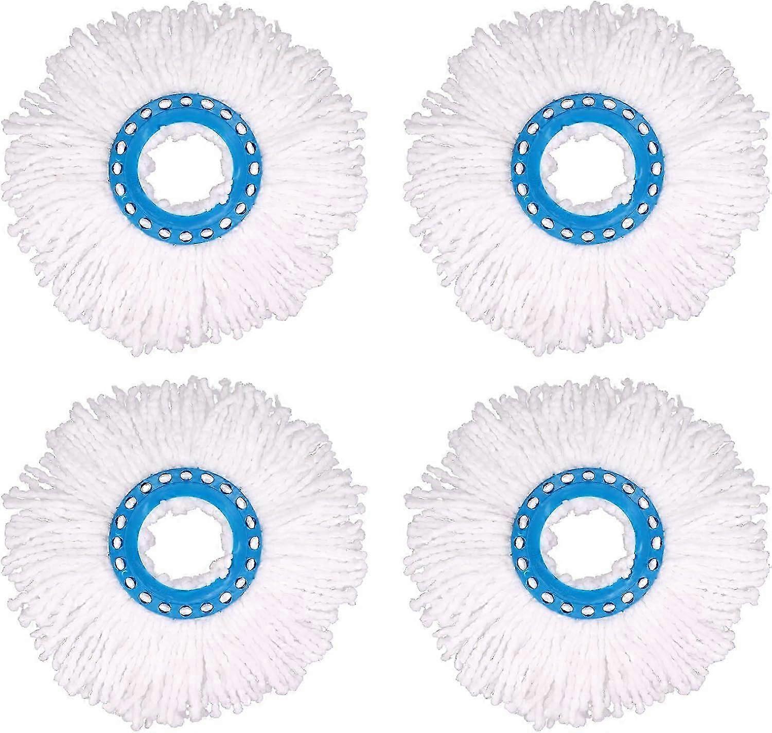 4 PCS Microfiber Mop Heads, Round Replacement Mop Head 360 Degree Rotating Mop Head for Floor Cleani