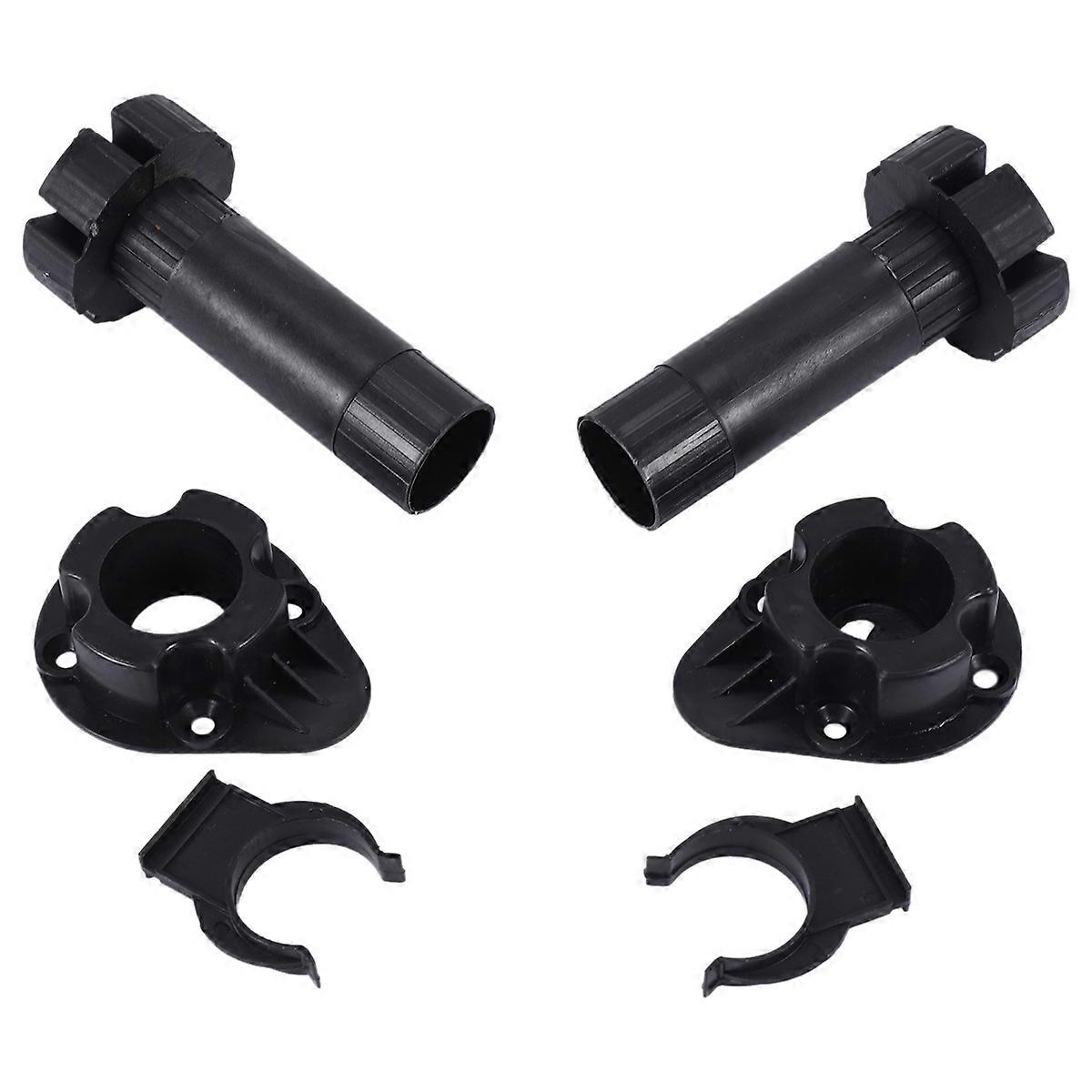 2x Plastic Adjustable Height Cupboard Plinth Foot Leg Pair Black