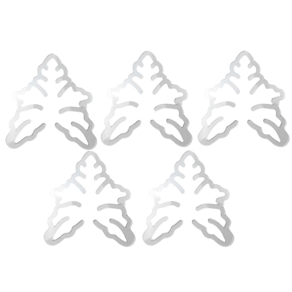 Flower-Shaped Green Plant Leaf Holder Turtle Shell Bamboo 5pcs B