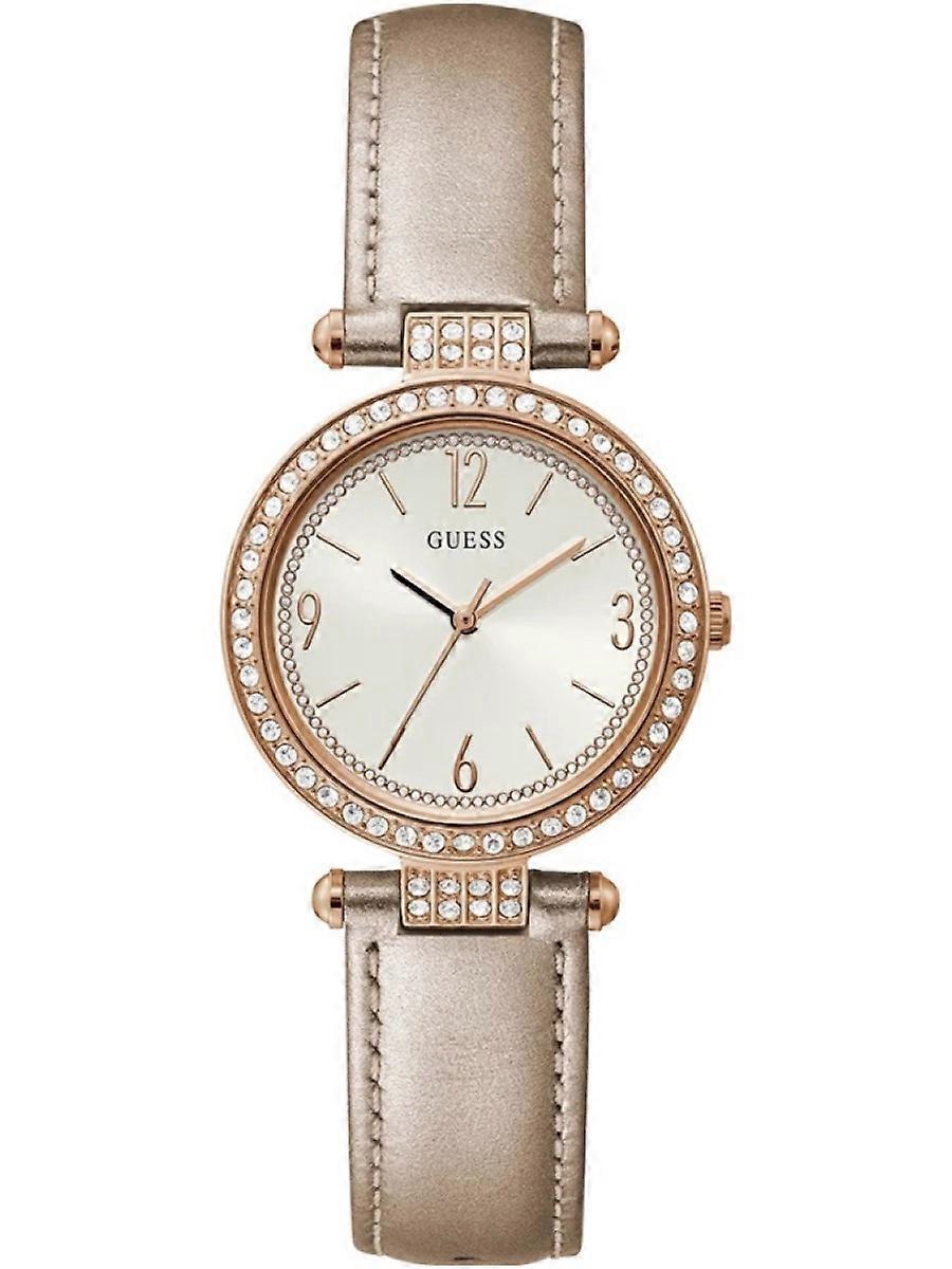 Guess Silver Äkta Läder GW0116L1 Damklocka