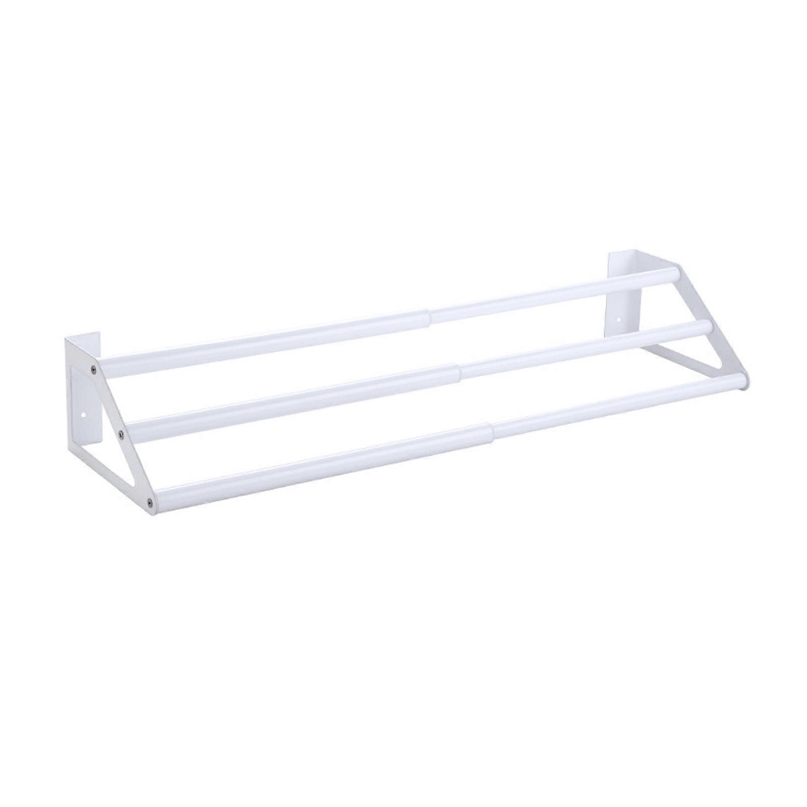 Space Saving Stainless Steel Towel Rail Towel Organize Towel Stand Simple Install Suitable for Easy Storage for Bathroom White