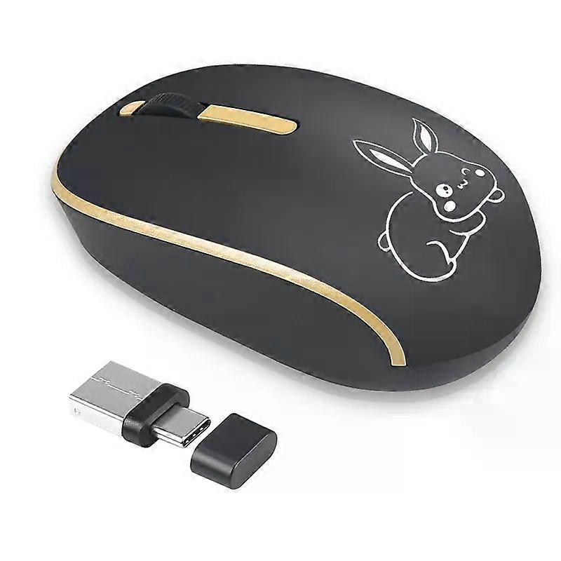 Wireless 2.4G Mouse USB And Type-C Dual Plug Light Weight Mute Button Plug And Play Portable Mice Office Use Wide Compatibility