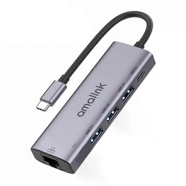 Type-C Multi-Function Hub-RJ45,3 USB Ports,PD 3.0 -