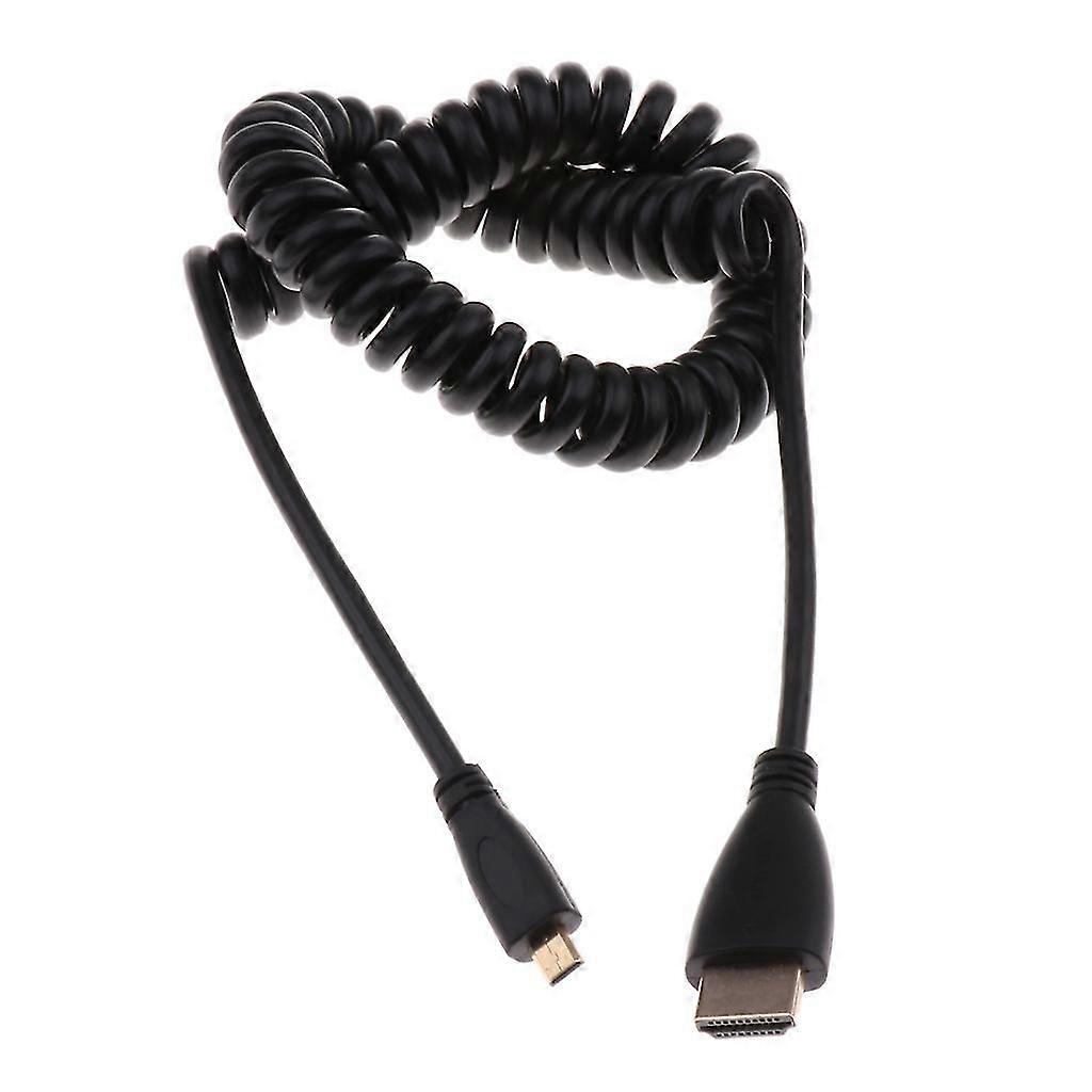 1080P   to Micro   Spiral Coiled Stretch Spring Cable for SLR Camera