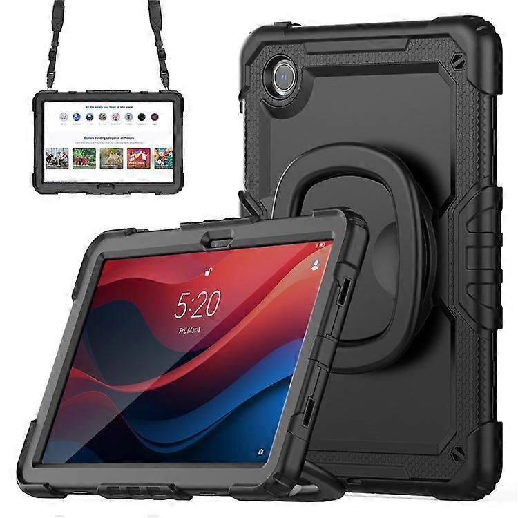 Compatible For Lenovo Tab M11 (Xiaoxin Pad 11 2024) TB-330FU / TB-331FC Case Kickstand PC+Silicone Tablet Cover with Strap