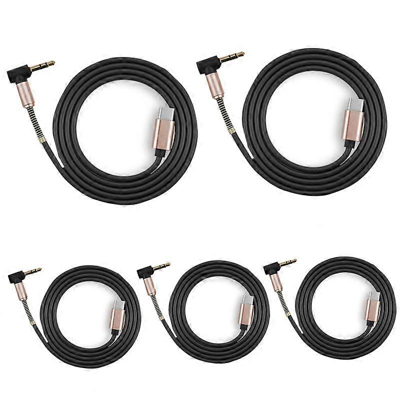 5 PCS Type-c/USB-c To 3.5mm Male Elbow Spring Audio Adapter Cable, Cable Length: 1m