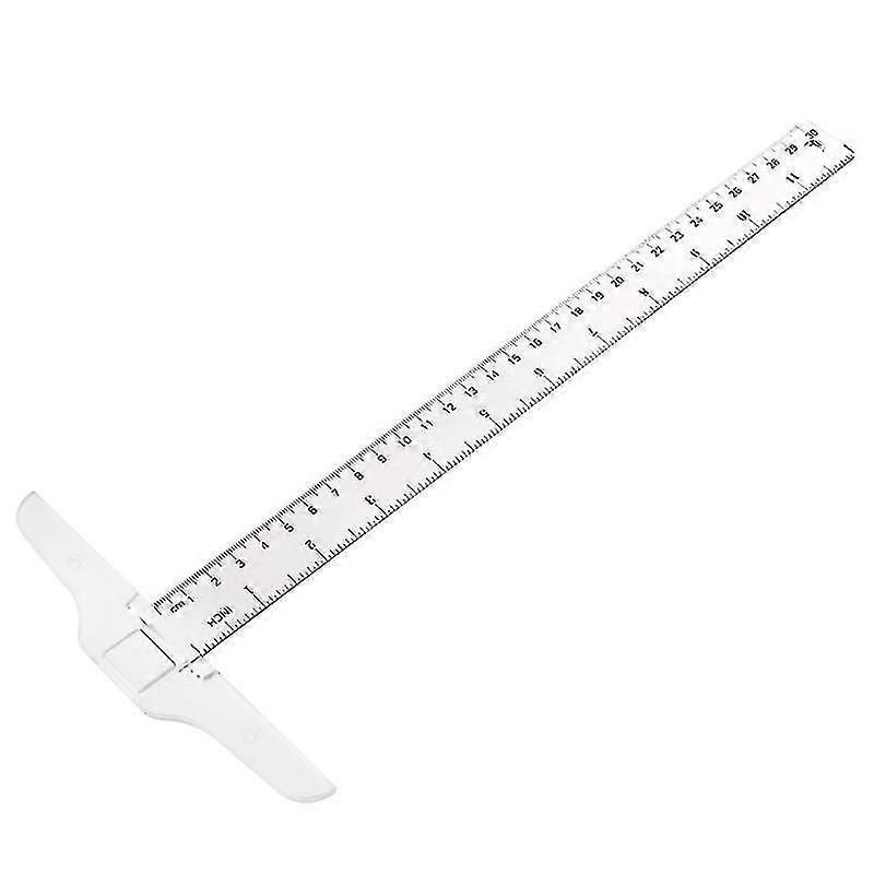 30cm/12" Plastic T-square Metric Ruler Cm/inch Double Side Scale Measuring Tool