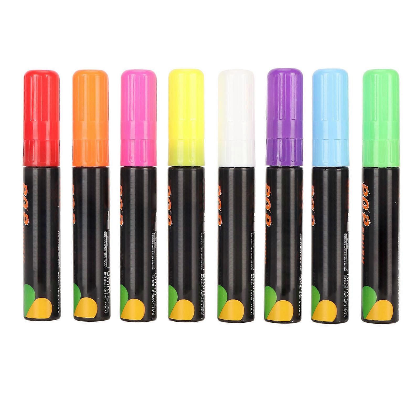 8mm Chalk Erasable 8 Colors Dries Quickly Smoothly Writing Dry Wet Erase Liquid Chlak Pens Chalkboad Markers for Window