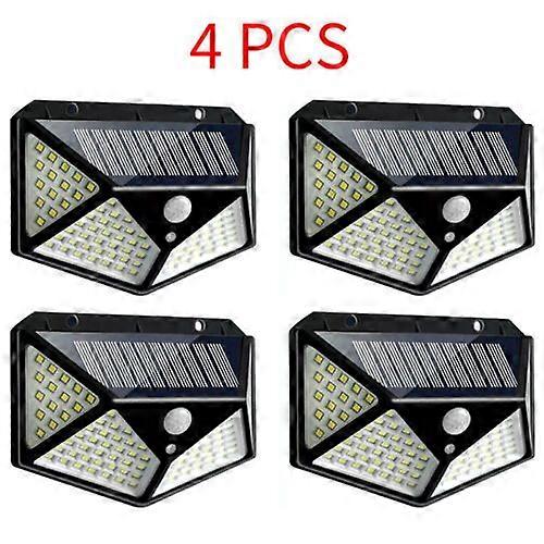 4X 100LED Outdoor Solar Power PIR Motion Sensor Wall Lights Garden Security Lamp