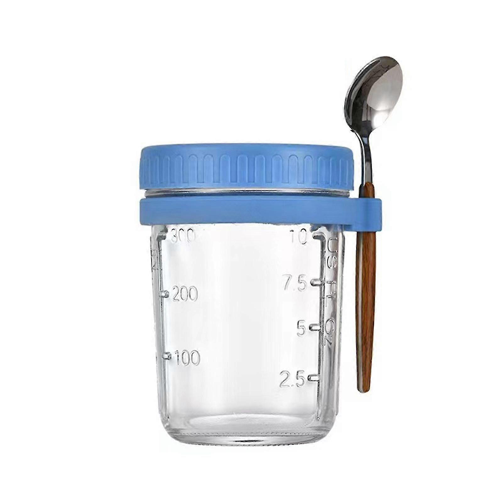 Lid And Spoon Attached Oats Container Clear Scale Design Oats Container For Parties Travel And Camping