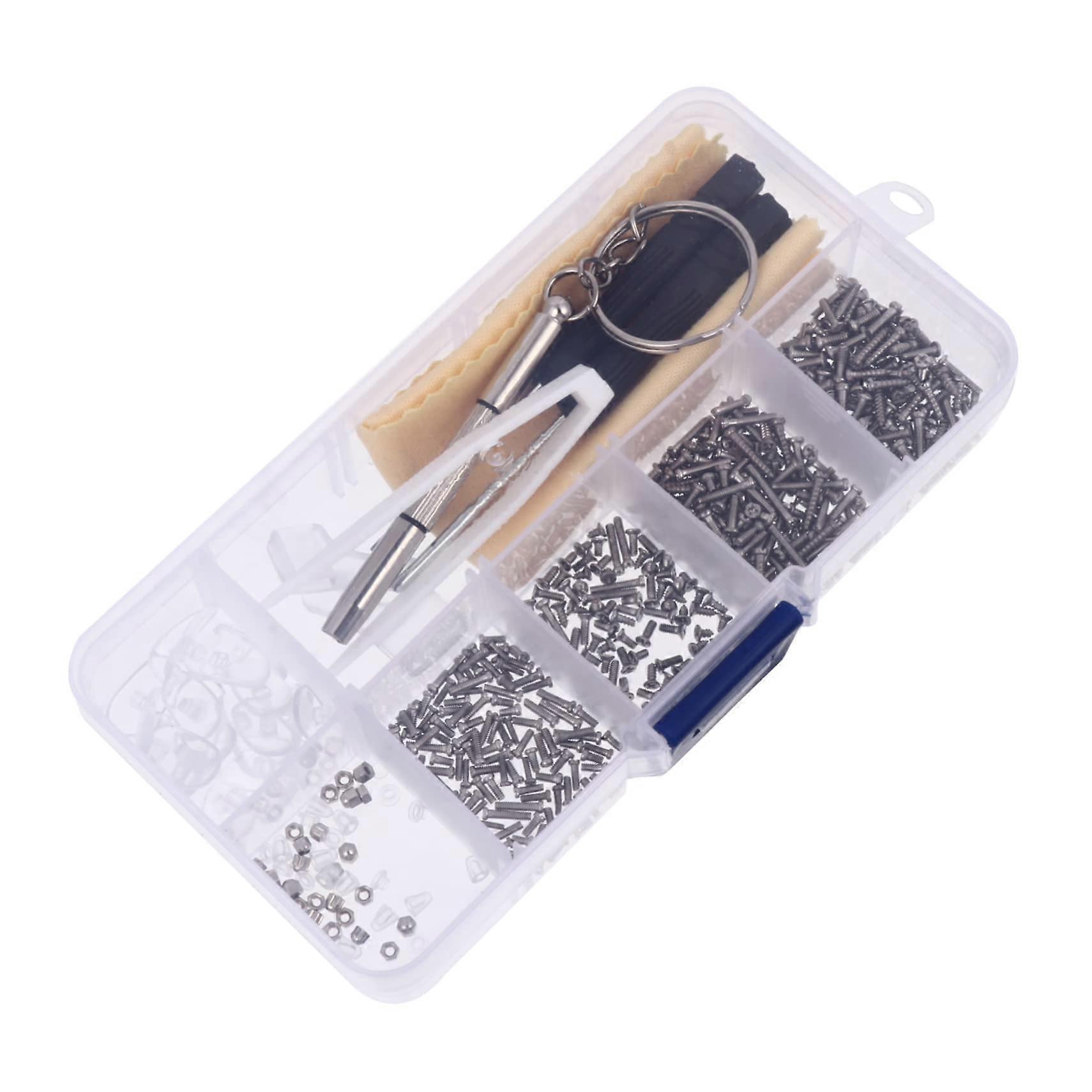 2pcs Comprehensive Set Eyeglass Glasses Repair Kit Screwdriver Tweezer and Nose Pads for Professionals and Beginners