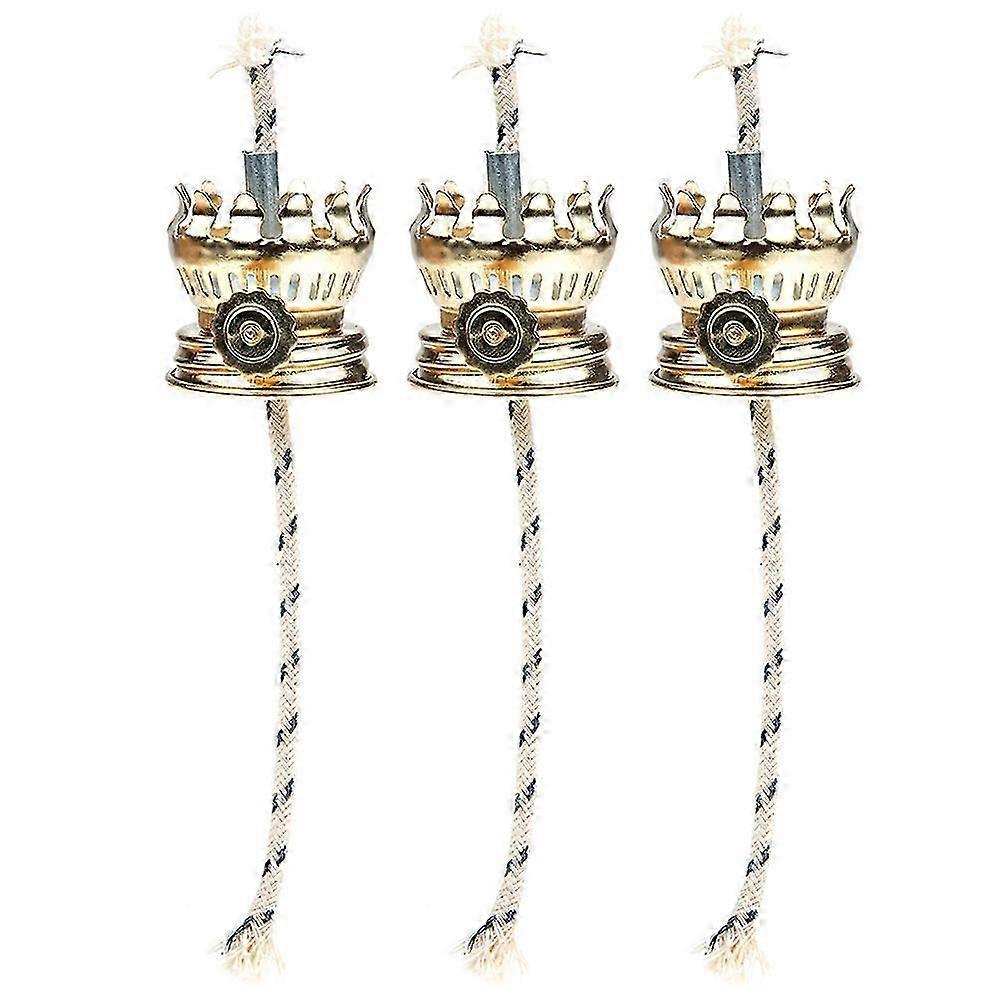 Brûleur de lampe à mazout de remplacement Brûleurs à mèche de lampe à kérosène - 3 ensembles de brûleurs en alliage de zinc