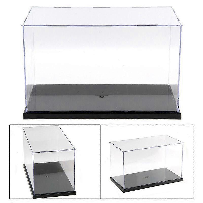 Perspex Acrylic Display Case H Box Plastic Base Dustproof Figure Trophy