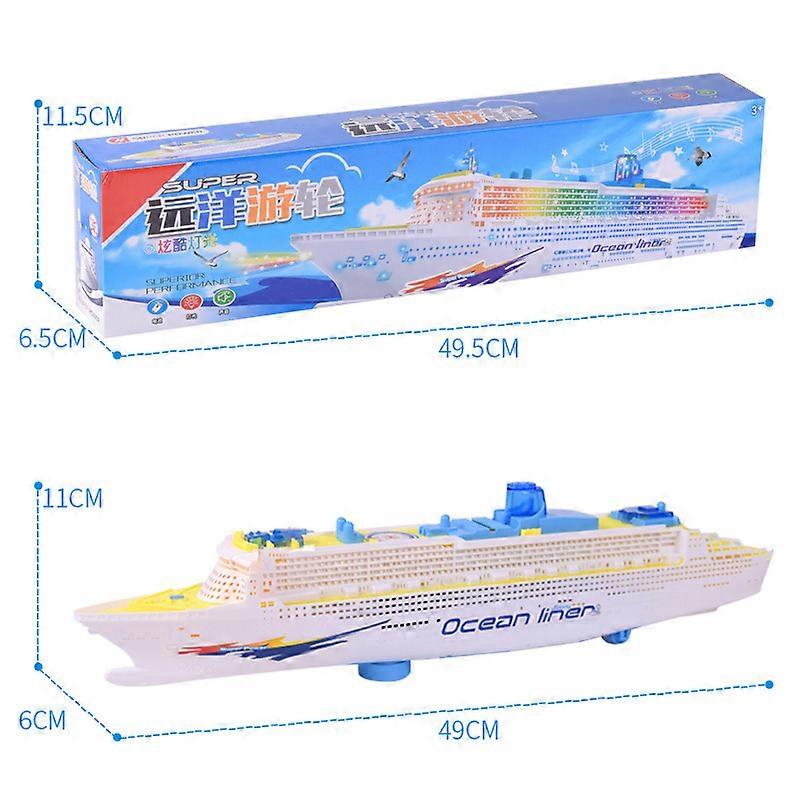 Colorful Ocean Liner Cruise Ship Boat Electric Flashing LED Light Sound 50x11x6 cm Cannot Placed in Water