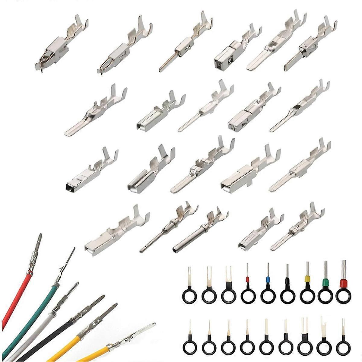 340Pcs 1/1.5/1.8/2.2/2.8/3.5mm Terminal Pins Wire Harness Pin Male Female Automotive Electrical Con