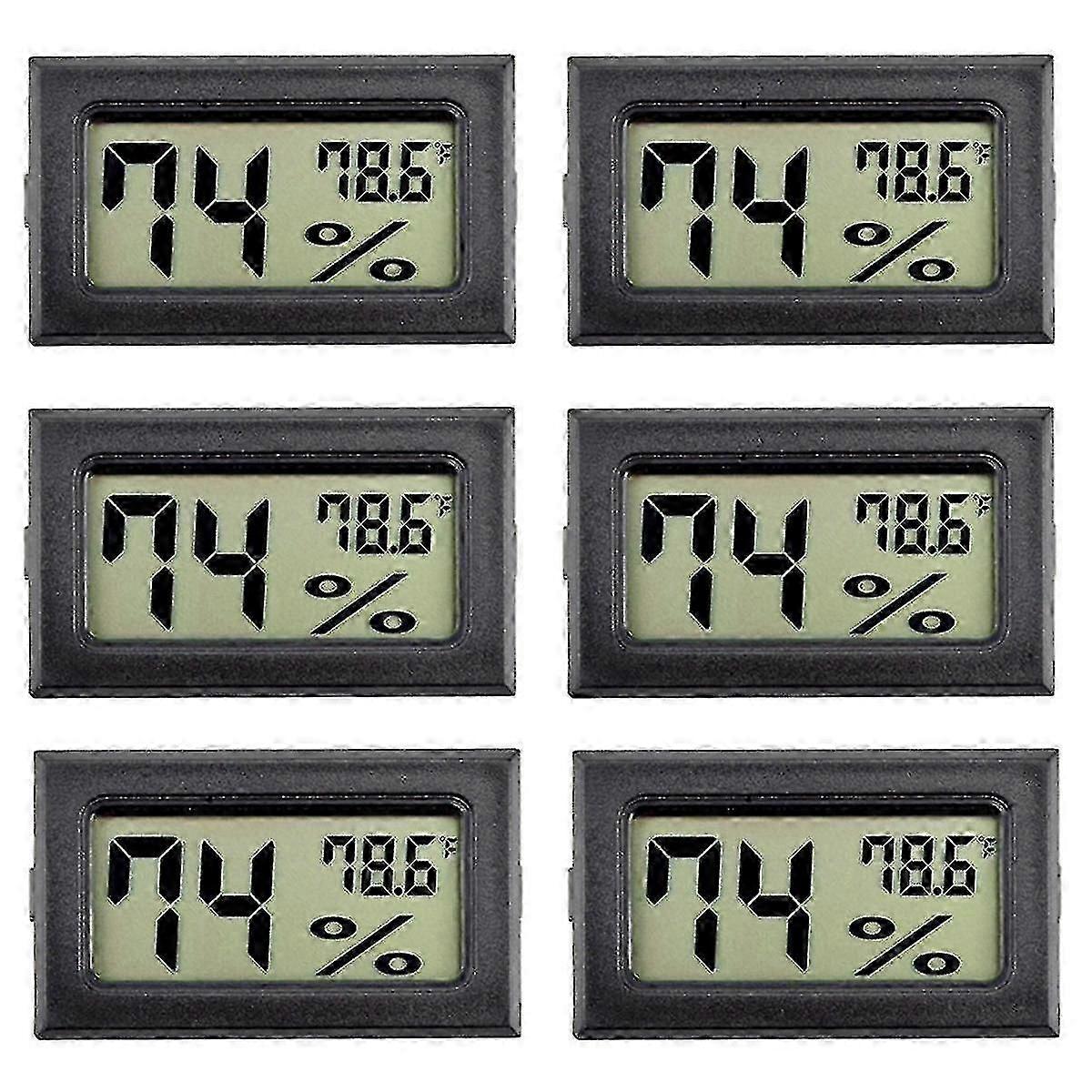 6Pack Mini Hygrometer Digital Indoor Humidity Meter with Thermometer for Home
