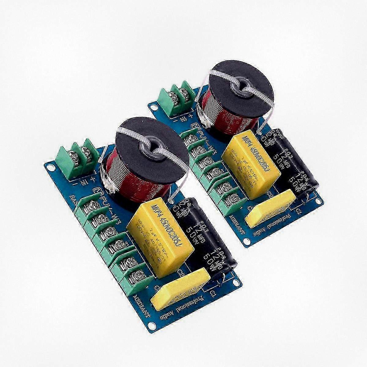 2pcs 200W 3-Way Hi-Fi Audio Filter Board Stereo Speaker Crossover for Treble Bass Frequency Divider
