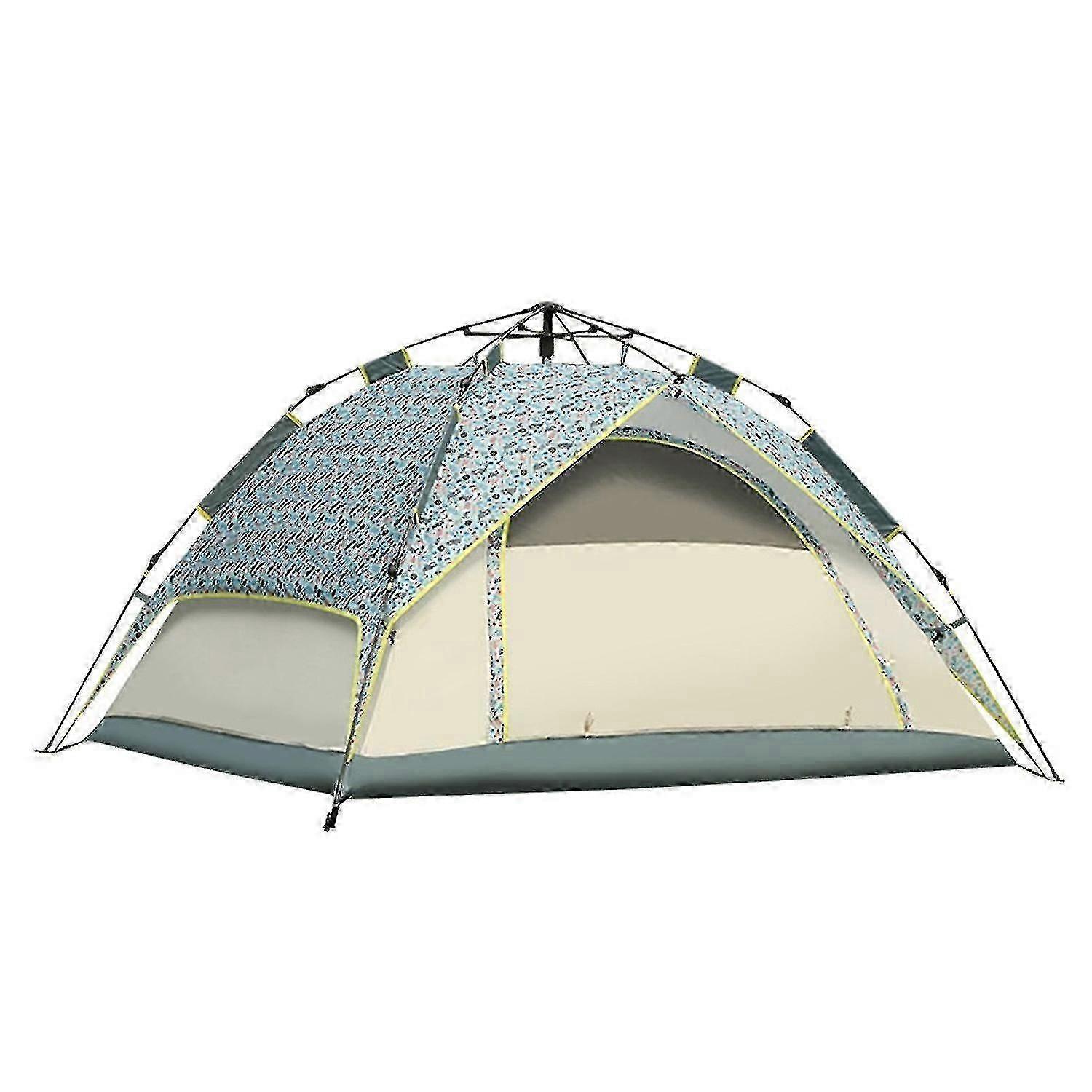 3-4 Person Automatic Camping Tent Foldable Double Layer Waterproof Easy Setup Tent For Family Gather