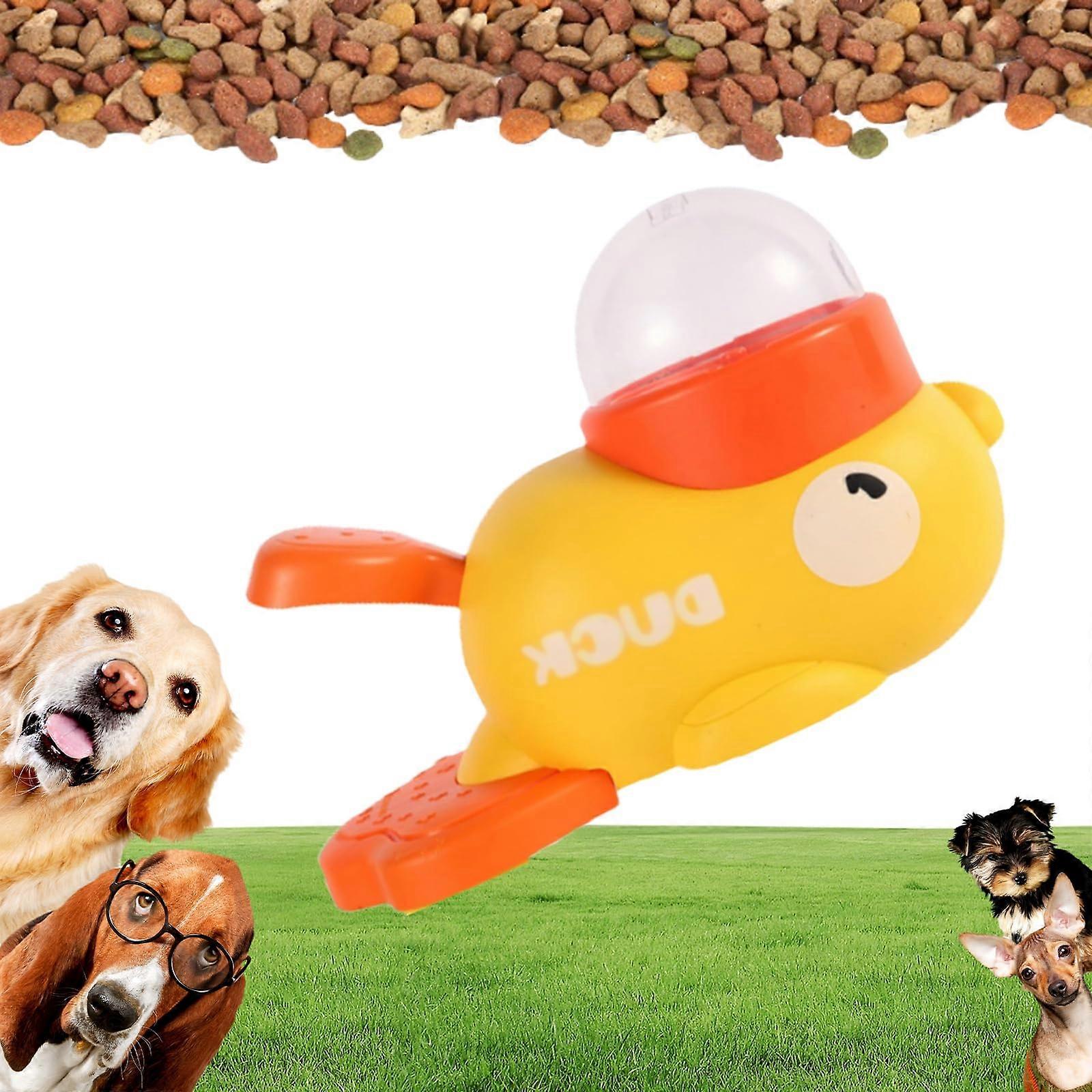 Duck Interactive Treat Dispenser for Dogs and Cats, 2-in-1 Dog Puzzle Toy Slow Feeder, Duck-Shaped Design with Button