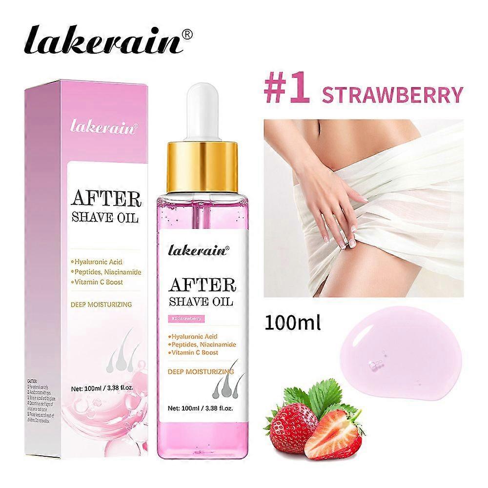 Strawberry Vanilla After Shave Oil Women for Smooth Skin, Soft Serve After Shave Oil, Prevents Ingrown Hair & Dryness, Gentle Shaving Oil Moisturising
