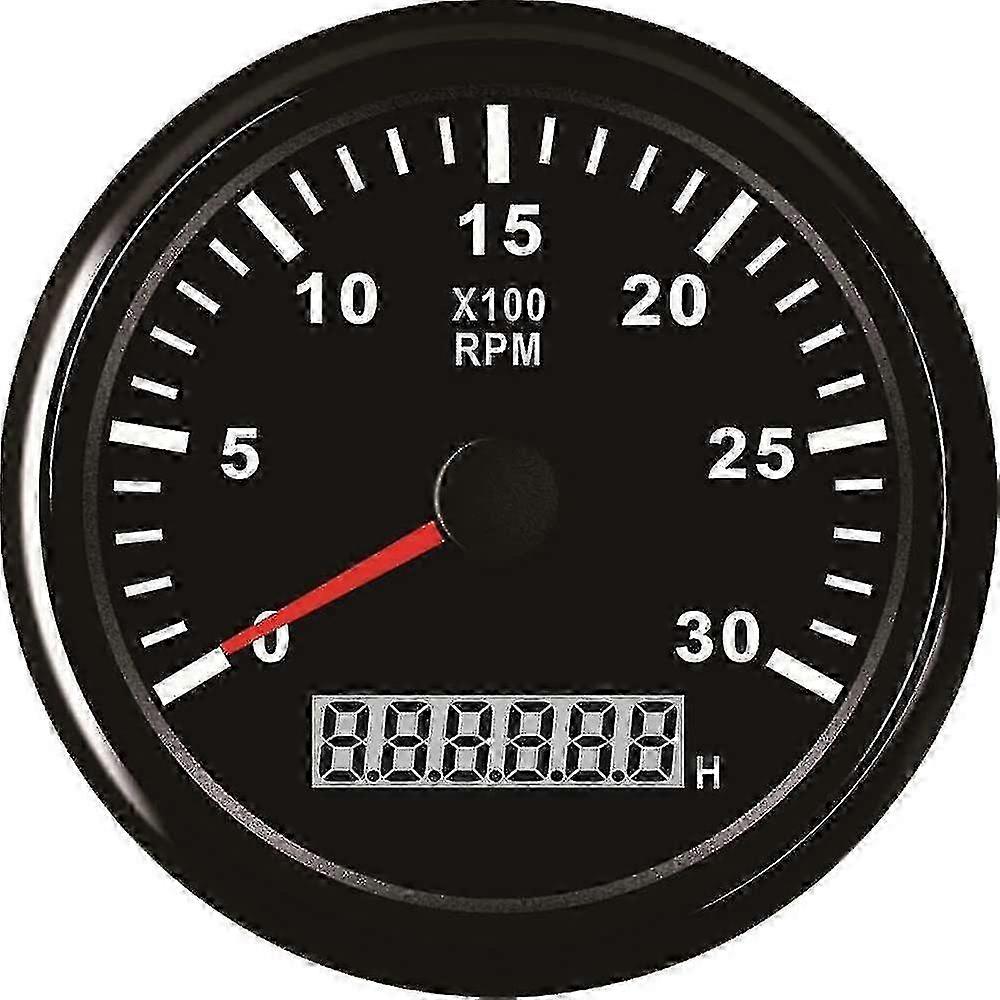 Waterproof Hour Meter 0-3000Rpm 85Mm 9-32V With Backlight Tachometer Tachometer Rpm Meter Gauge With