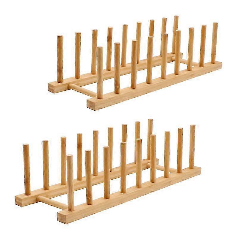 2 Bamboo Dish Drying Rack Pack