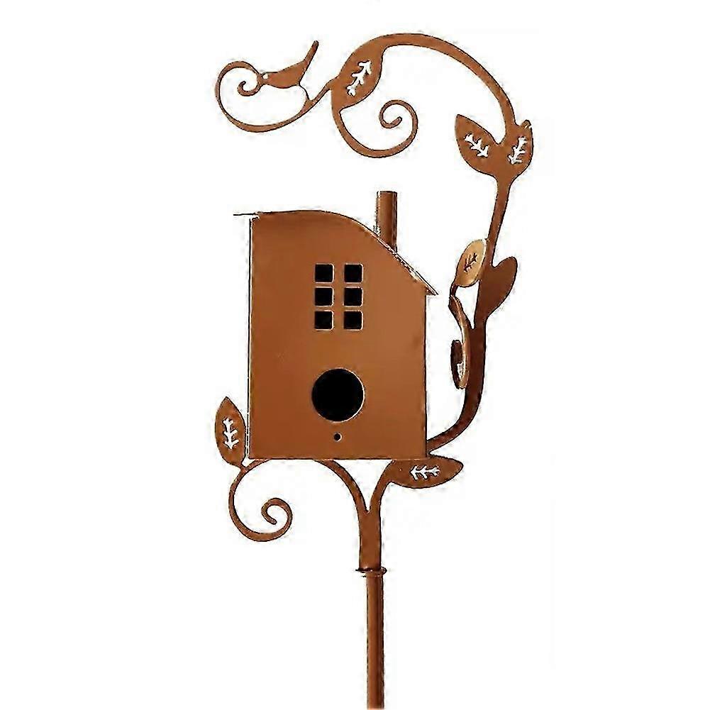 עם מוט מתכת מזינים ציפורים גן הימור בתי ציפורים גן בית ציפורים לחצר פטיו בסגנון חיצוני