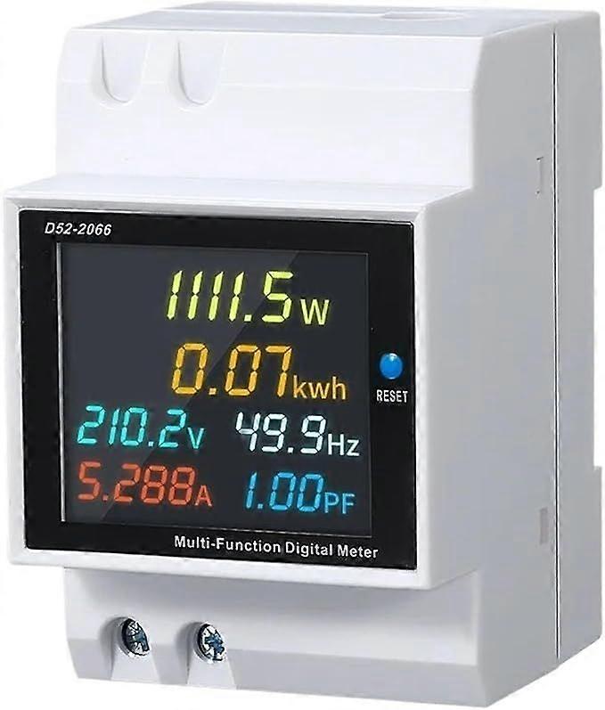 Single-phase electricity meter, 40-300V, 45-65Hz, 45000W, real-time , power and frequency monitoring, display, easy to install, compact, 80 x 54 x 48