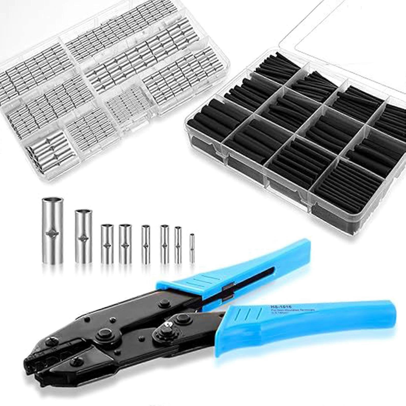 780pcs not  Insulated Butt Connector &Heat Shrink Tubing Set with Ergonomic Crimping Tool for DIY & Professional Use
