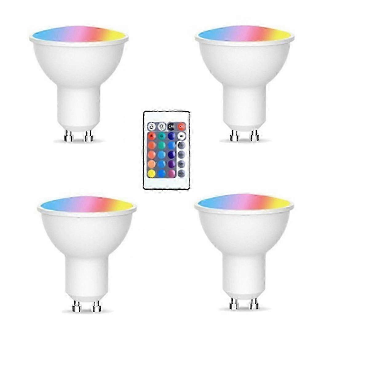 4pcs Gu10 Bulbs and 1remote Control with Memory Function 17colors Changeable Spot Ligh 4dynamic LighGU10 SZRH