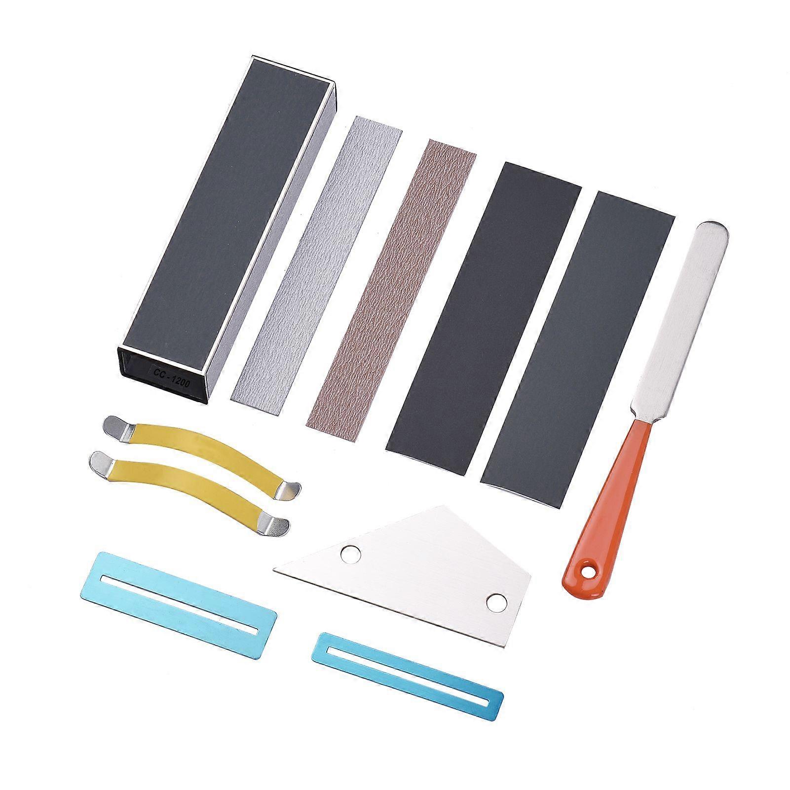 Guitar Repair Maintenance Tools Kit Including Guitar Frets File + Leveling Ruler + 15CM Leveling Bar + String Separator + Fingerboard Guard + Sandpape