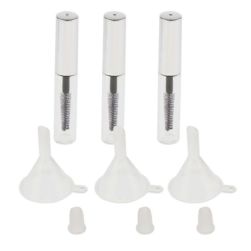 3pcs 4ml Empty Mascara Tube With Rubber Inserts Funnels Set