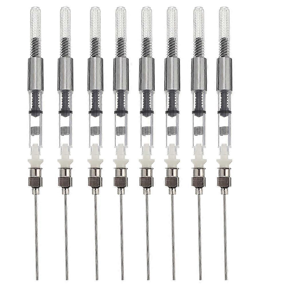 8pcs Fountain Pen Ink Absorber Refill Tool, Silver Refillable Converter for Standard Pens, Writing Supplies for Students
