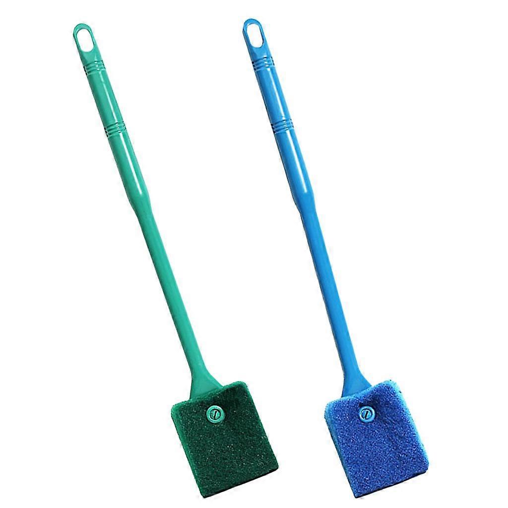 2PCS Double Sponge Cleaning Brush Fish Tank Aquarium Cleaner Algae Scrapper