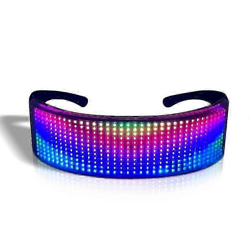 LED full-color light-emitting glasses mobile phone APP Bluetooth display bar dance music festival blinds light-emitting glasses