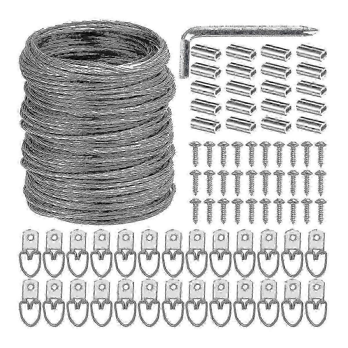 100 PC βαρέων καθηκόντων εικόνα κρέμεται εξάρτηση καλωδίων, 100 πόδια για τη κορνίζα καθρεφτών φωτογραφιών