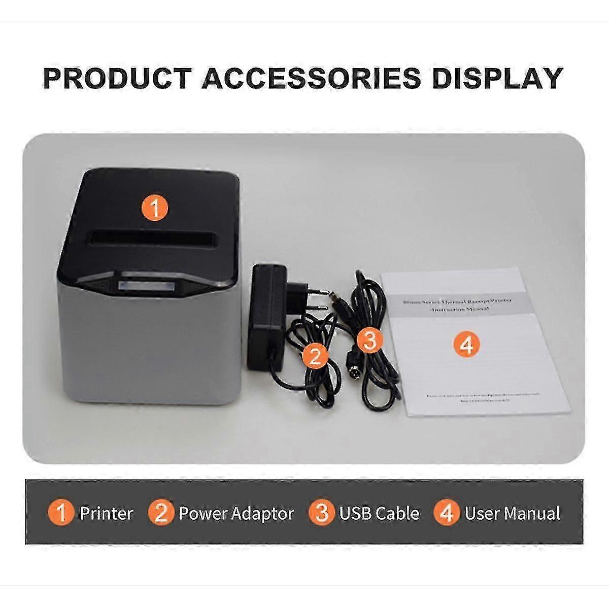 80mm Thermal Receipt Printer Automatic Cutter Restaurant Kitchen Pos Usb Serial Lan Wifi Bluetooth