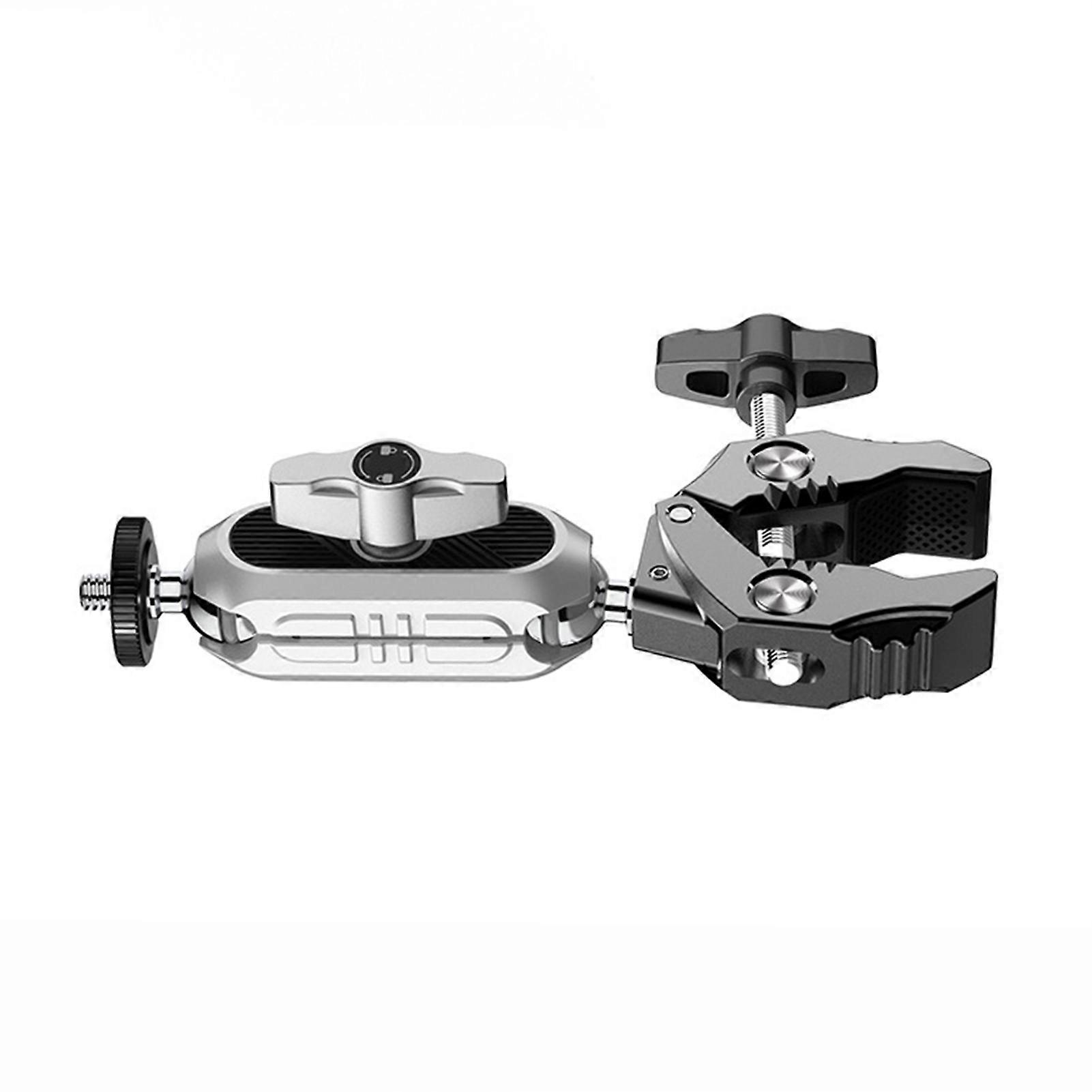 Camera Mounts Clamp Mount Bicycle Handlebar Adapter Mount Aluminum Alloy 1.5kg Load Capacity with Dual 360°Rotatable Ball Head with GoPro Adapter Com