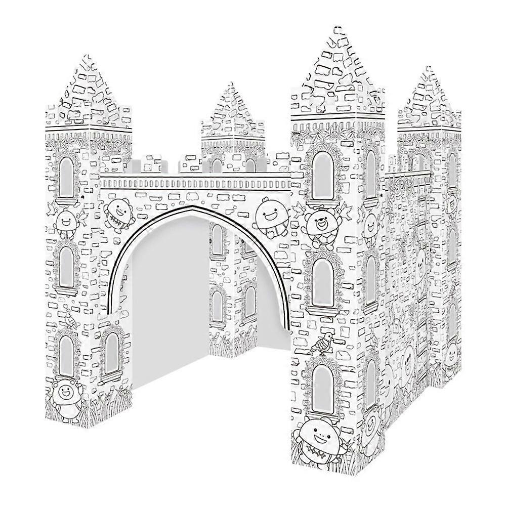 紙のカラー化3DキャッスルモデルカラーリングDIYカラーリングパズルの1セット