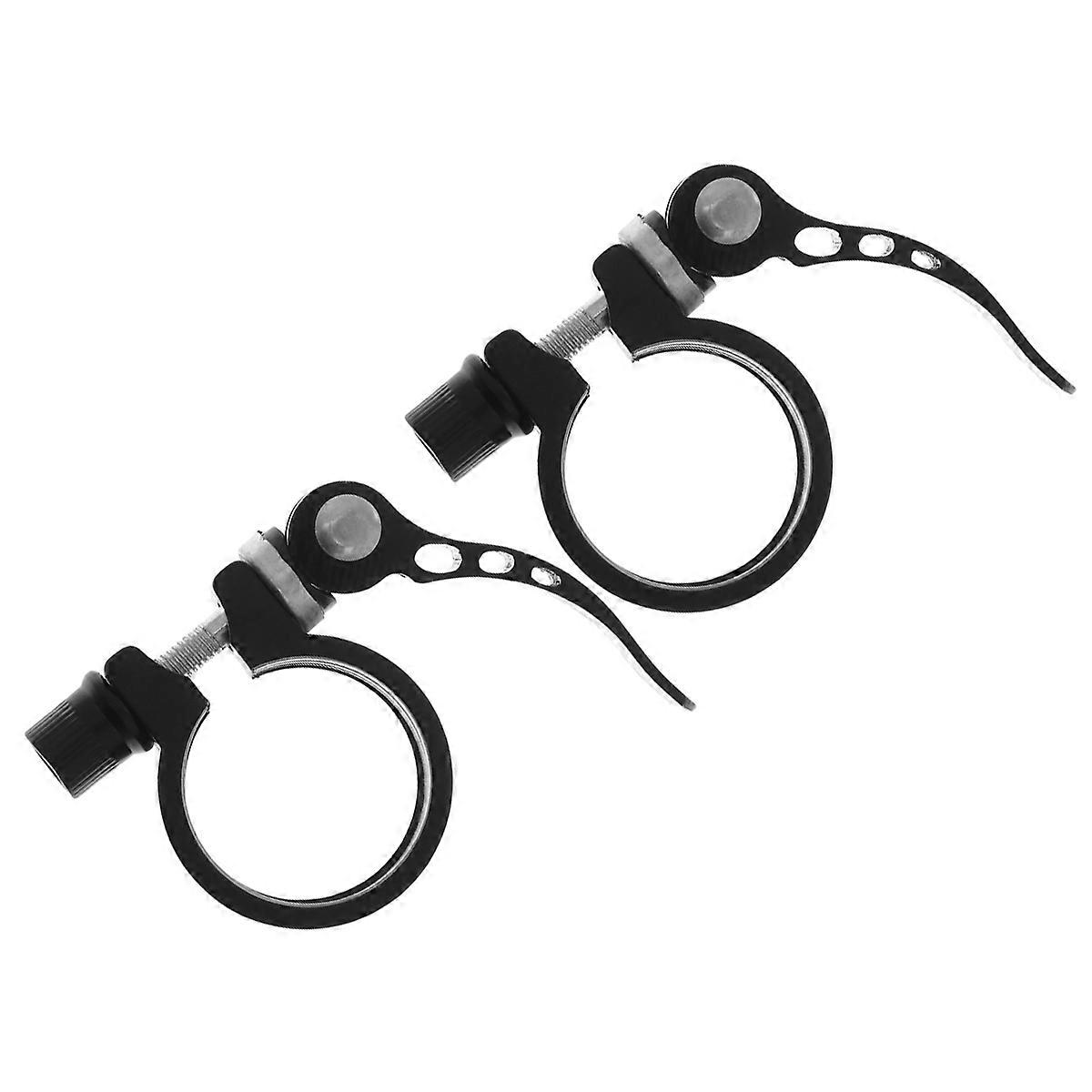 Bike Seatpost Clamp Precision Machined Quick Release For Cycling 2Pcs