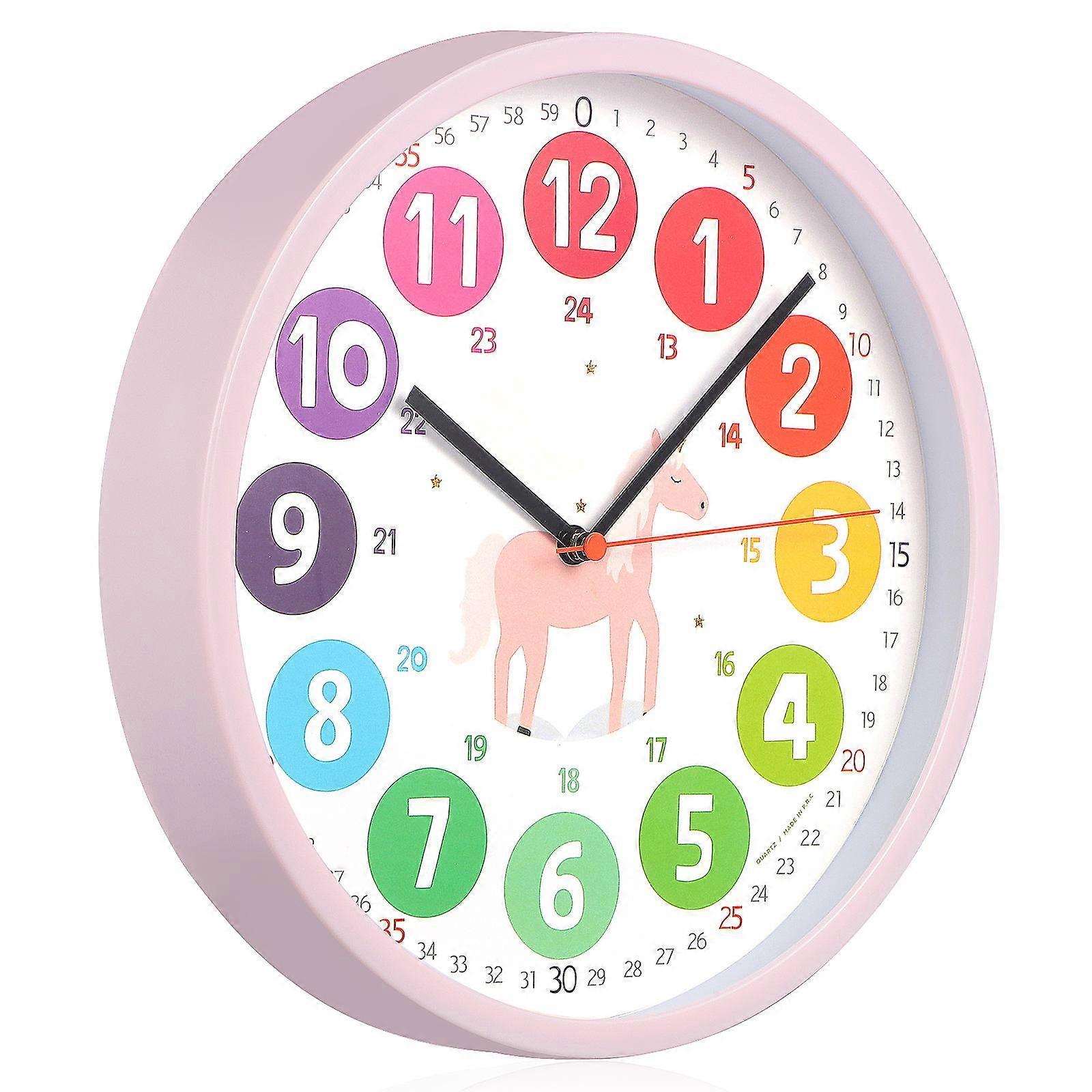 Classroom Wall Clock Kids Learning Clock Early Education Supply Plastic Material Nursery Decor 1Set