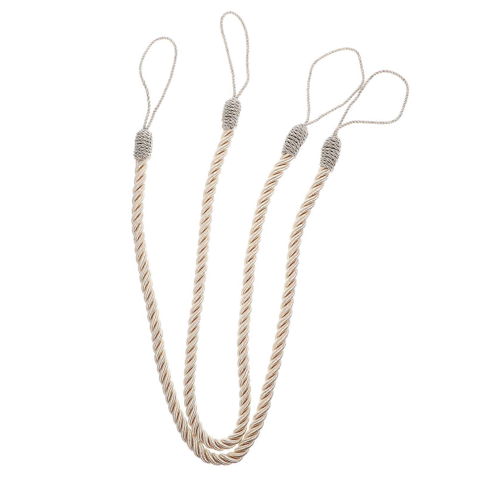 Woven Curtain Tiebacks Hemp Simple Solid Color Tie Curtains Interior Designers 2Set