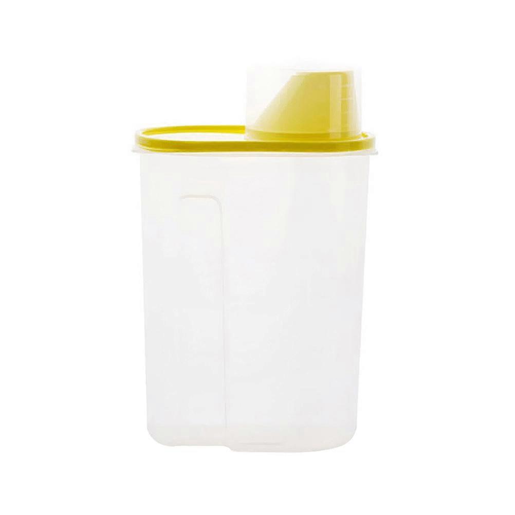 Containers Kitchen Airtight Cereal Keeper for Food Storage Large Yellow Rectangular Shape 1Pcs